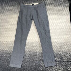 J.Crew Pants Mens 32x34" Slim Flex Birds Eye Dobby Cotton *Missing rear button